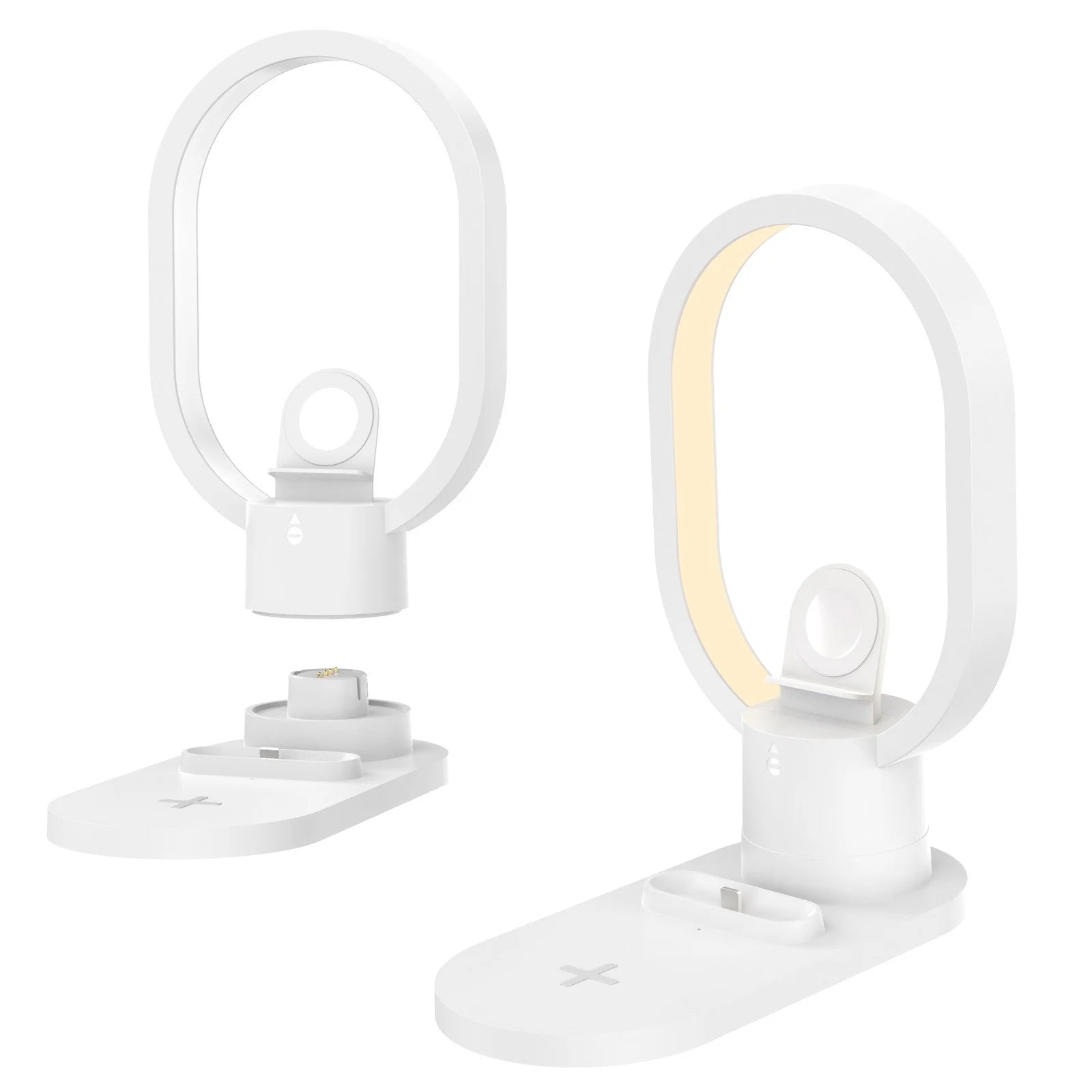 4 In 1 Wireless Charger with Lamp | White 4 In 1 Wireless Charger with Lamp | White
